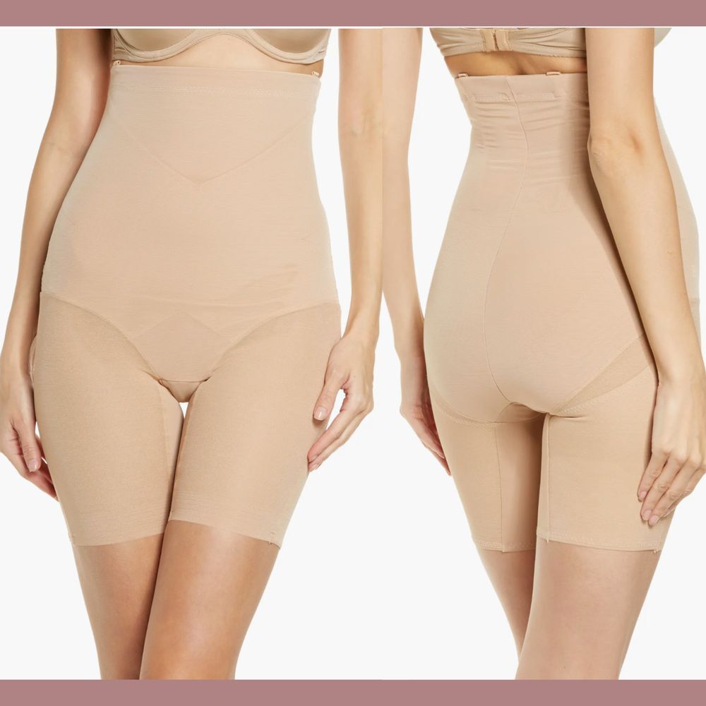 NWT $89 Honeylove [ Small ] High Waisted SuperPower Shorts Shape Sand Nude #6287